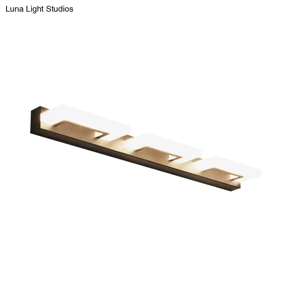 Modern wood acrylic rectangle vanity sconce bathroom wall lighting