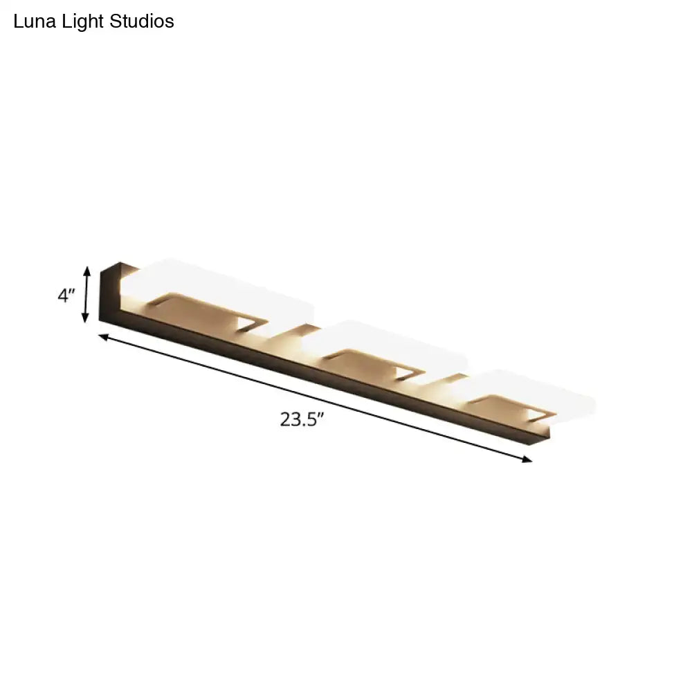Modern wood acrylic rectangle vanity sconce bathroom wall lighting