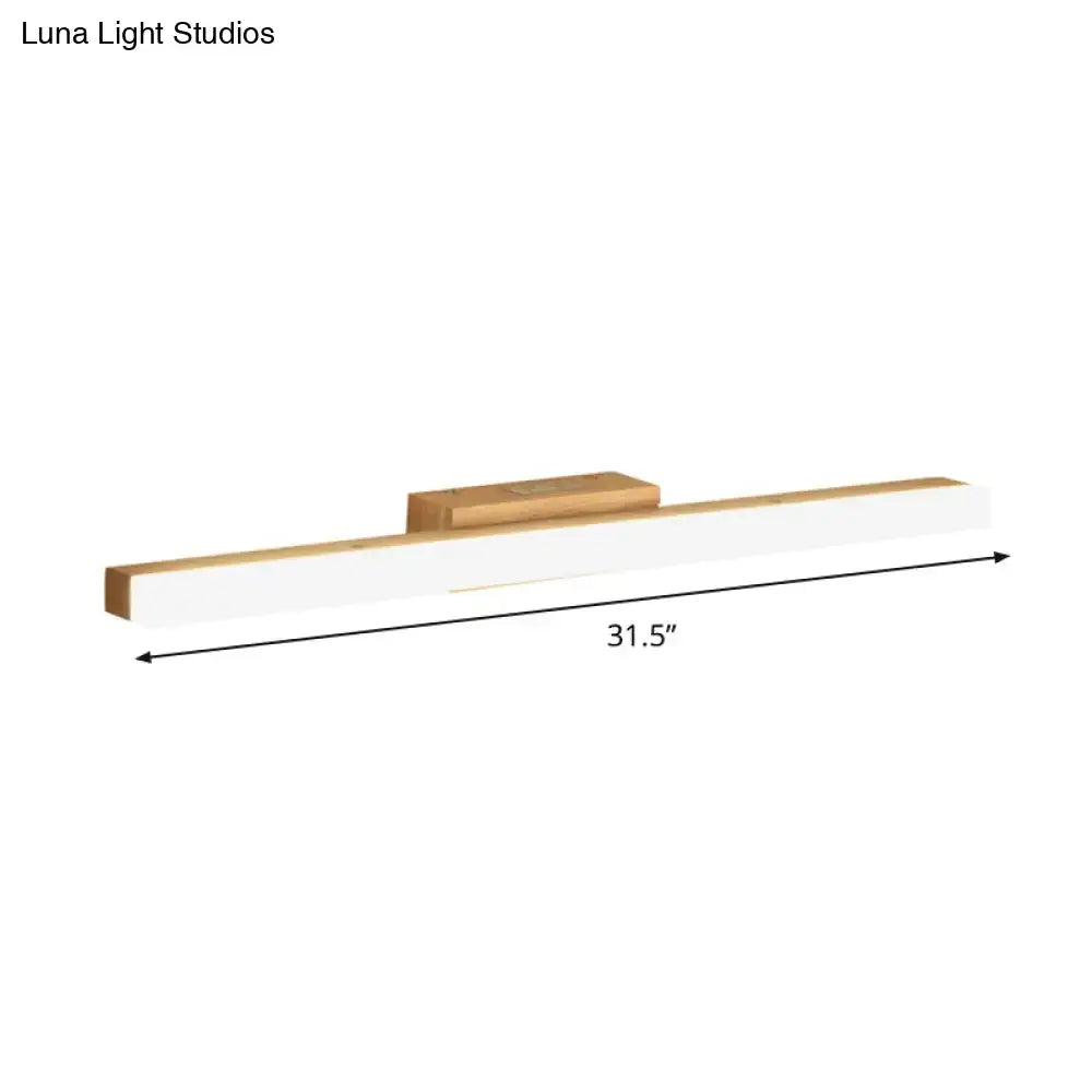 Modern wood and gold led wall vanity light bathroom sconce