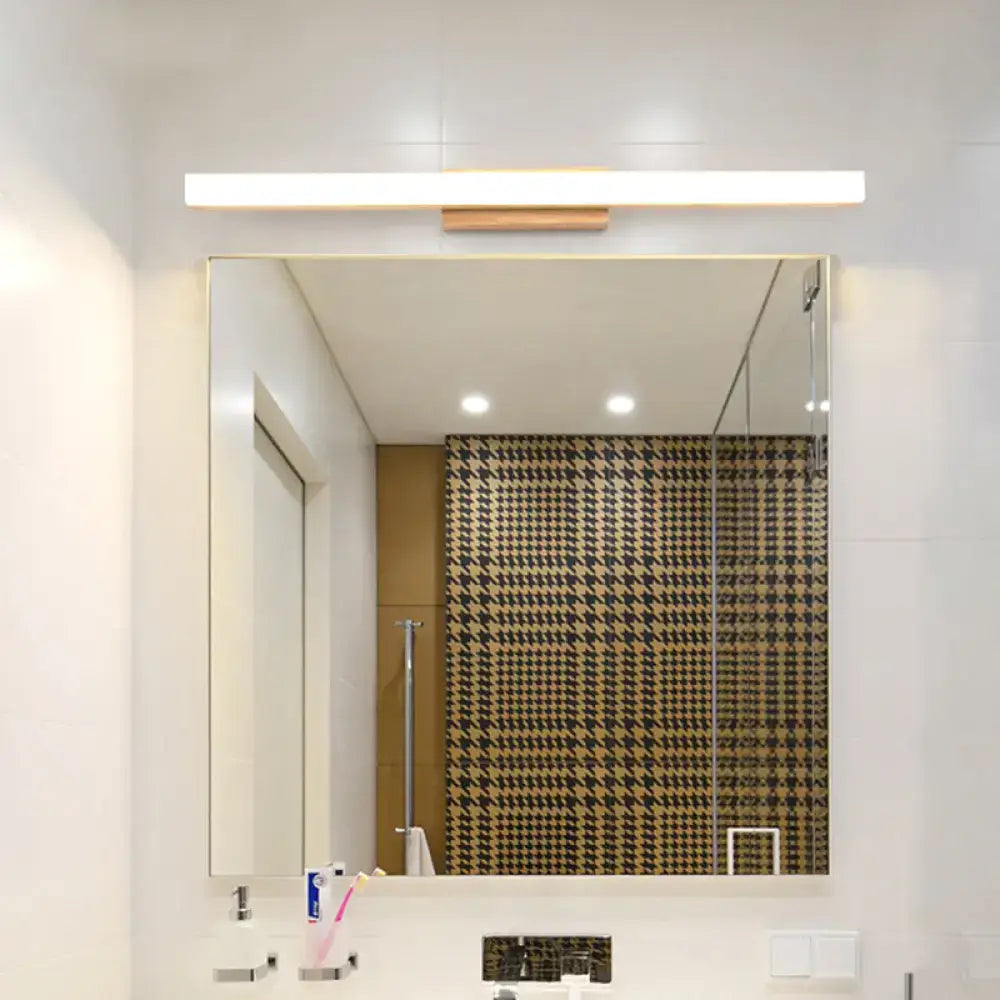 Modern wood and gold led wall vanity light bathroom sconce