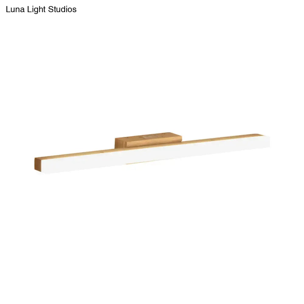 Modern wood and gold led wall vanity light bathroom sconce