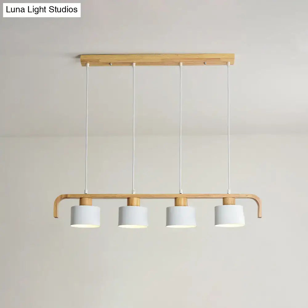 Modern wood and mint green 3 light chandelier for dining room kitchen