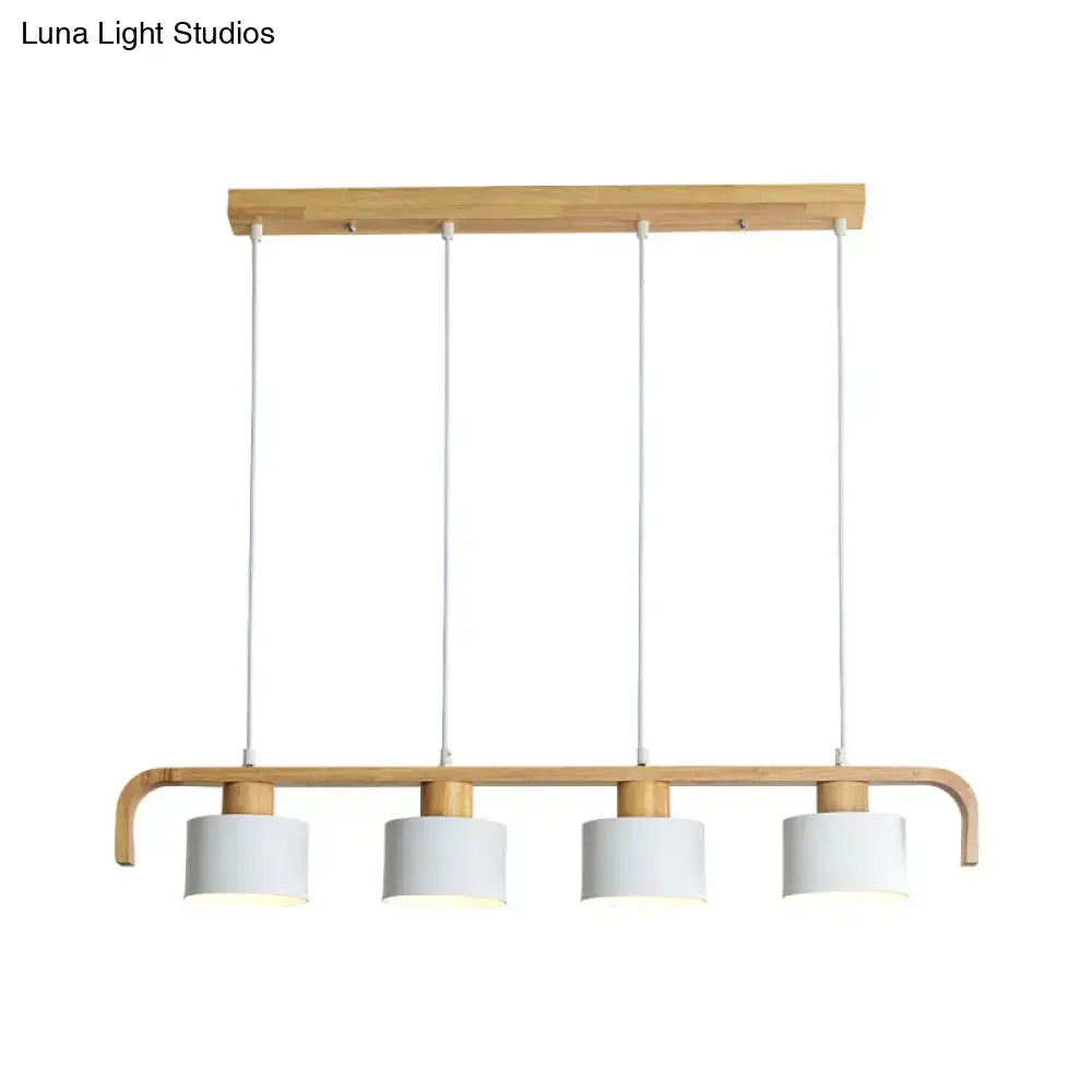Modern wood and mint green 3 light chandelier for dining room kitchen