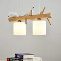 Modern wood bird branch pendant light for dining room led compatible