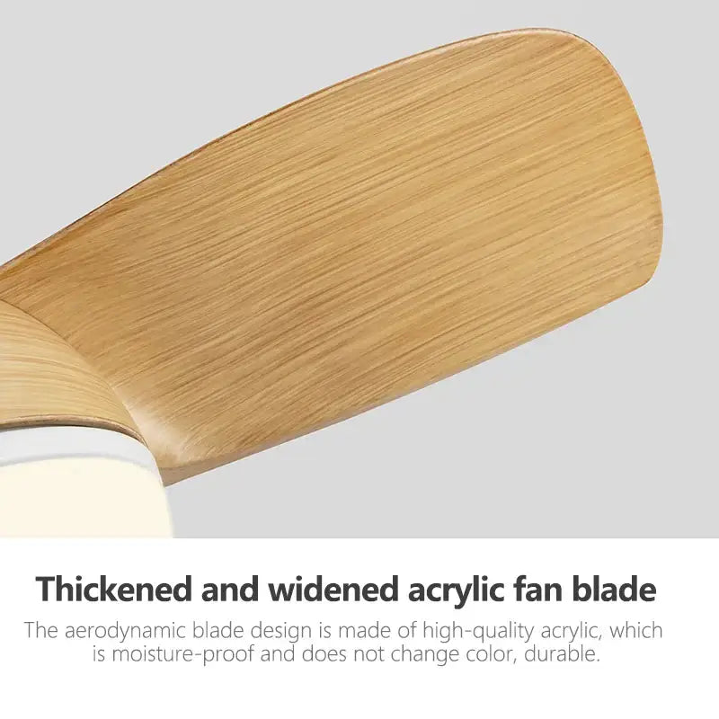 Modern wood blade ceiling fan light bedroom white led chandelier