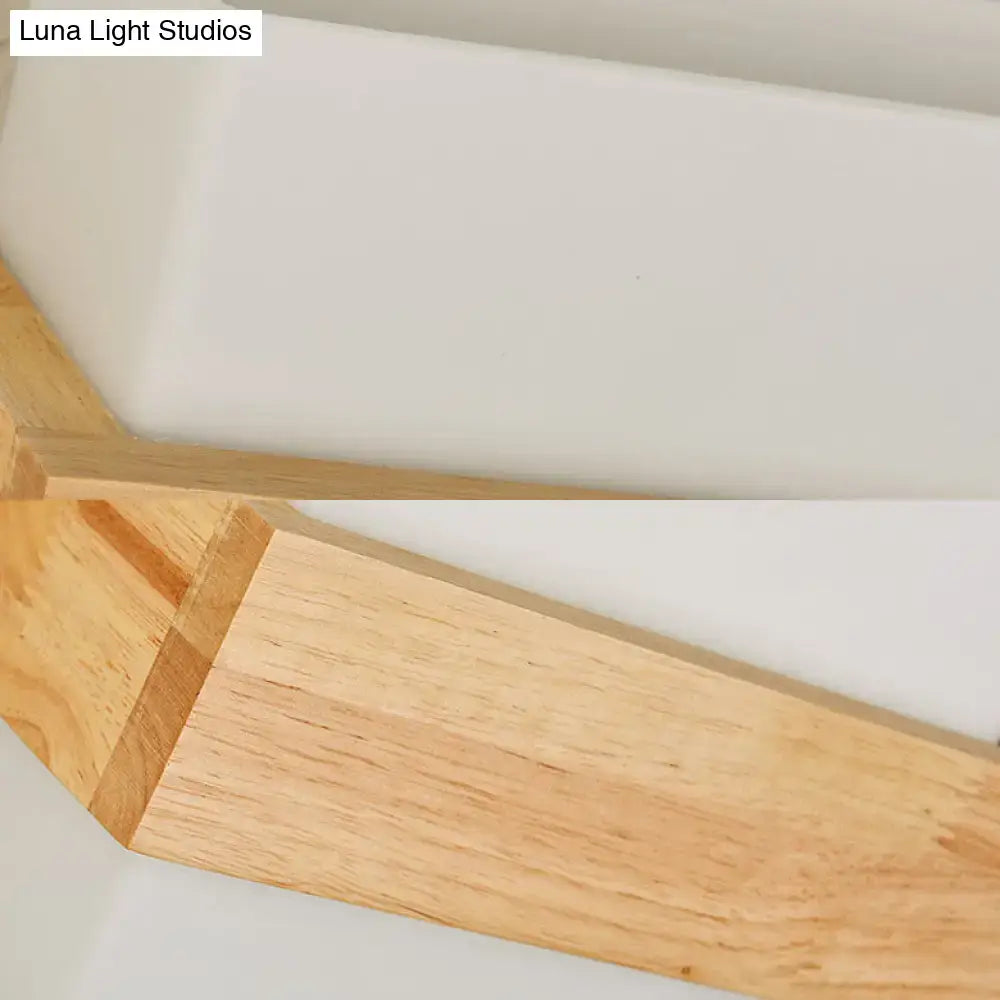 Modern wood deco milk glass wall lamp bedroom sconce