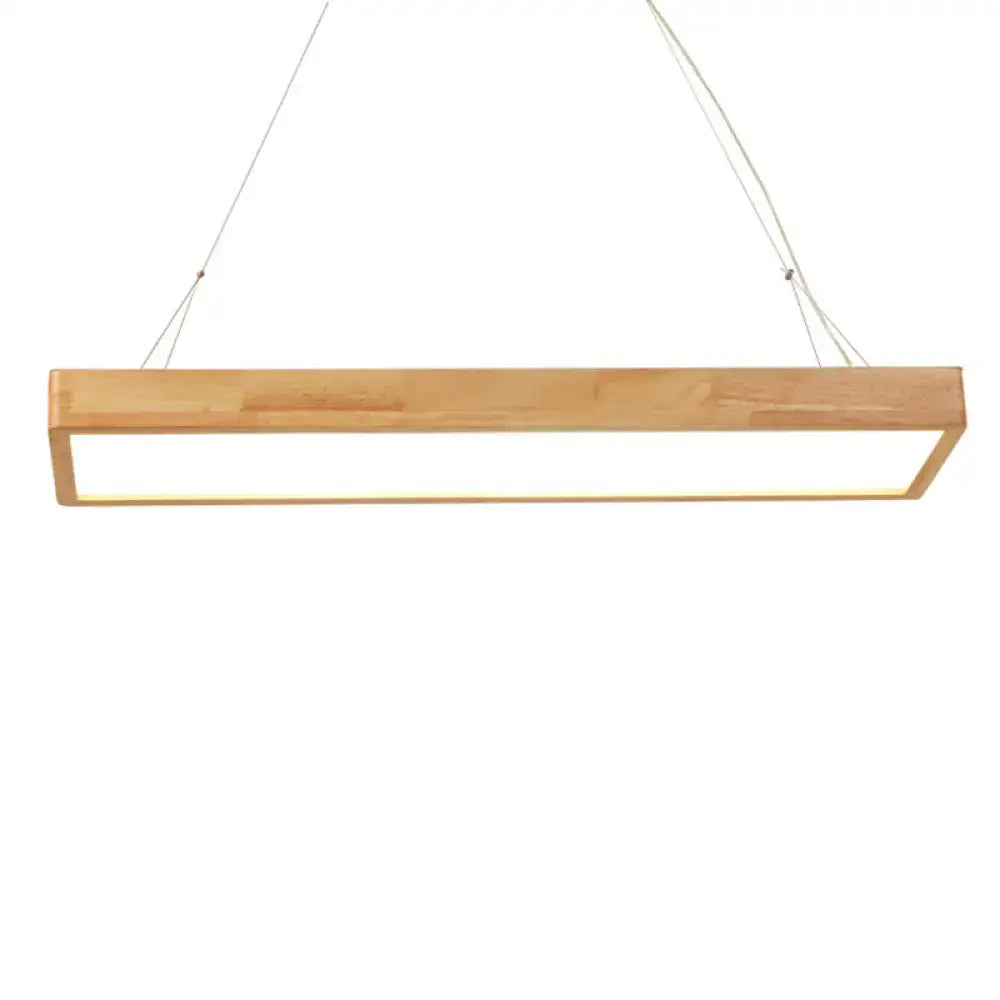 Modern wood rectangle ceiling light fixture dining room warm third gear