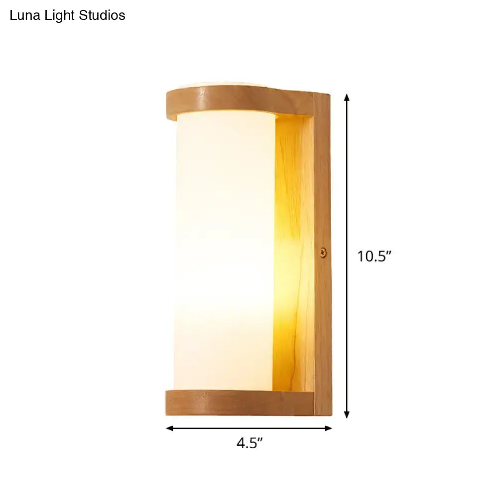 Modern wooden rectangle sconce with e26 e27 bulb – bedroom wall light
