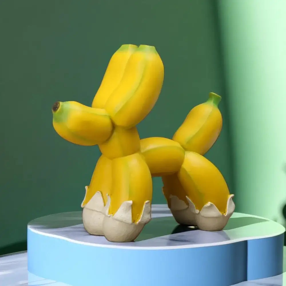 Modern yellow banana balloon dog sculpture living room pop art decor