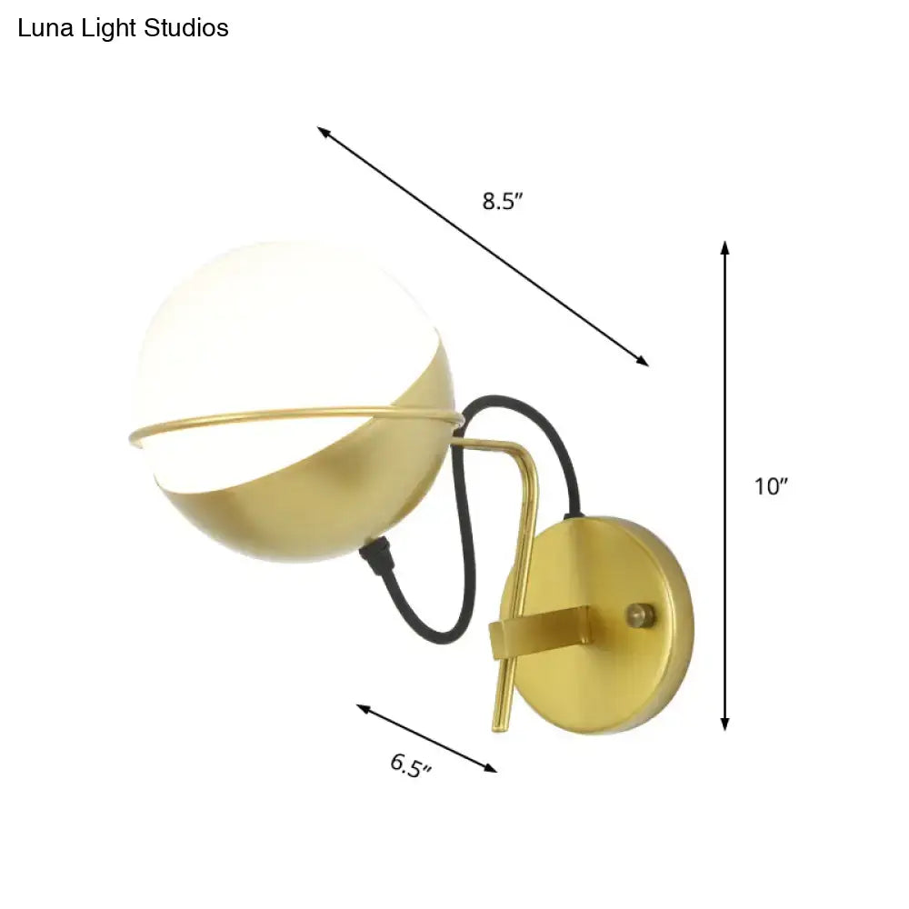 Modern yellow globe wall sconce bedroom matte glass light