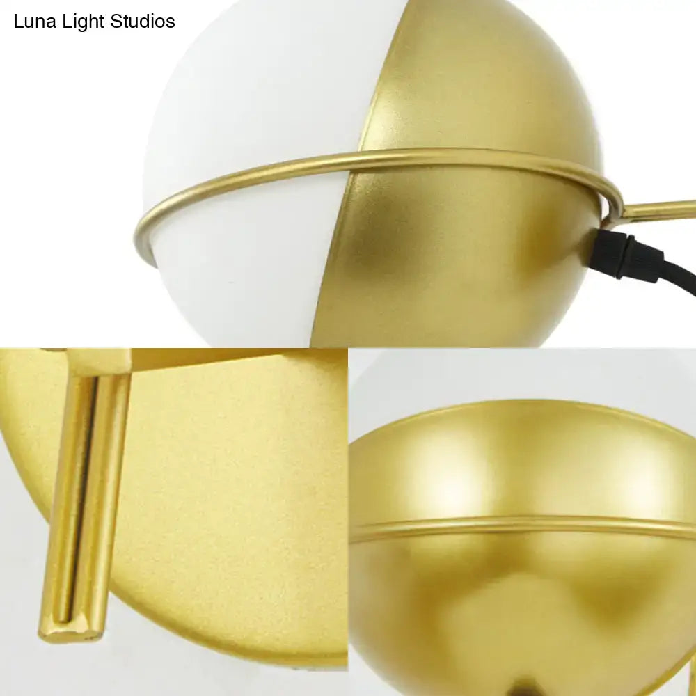 Modern yellow globe wall sconce bedroom matte glass light