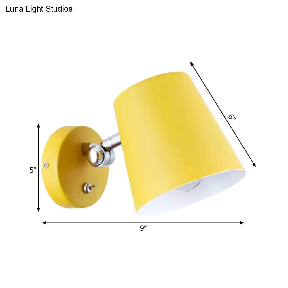 Modern yellow metal shade sconce light for bedroom