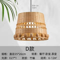 Modern zen bamboo weave pendant light with beads for dining room