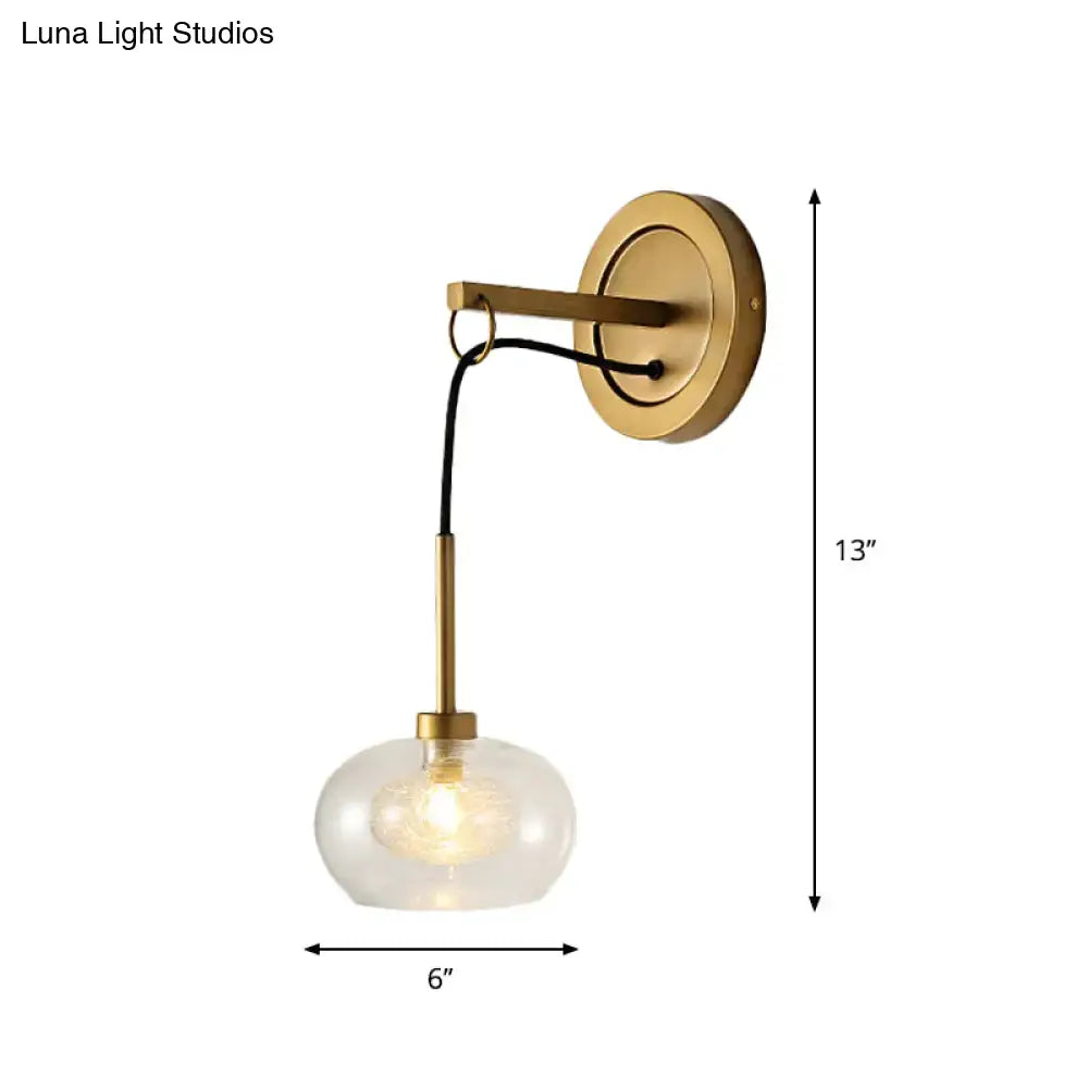 Modernist amber & white glass wall sconce bedroom drop lamp