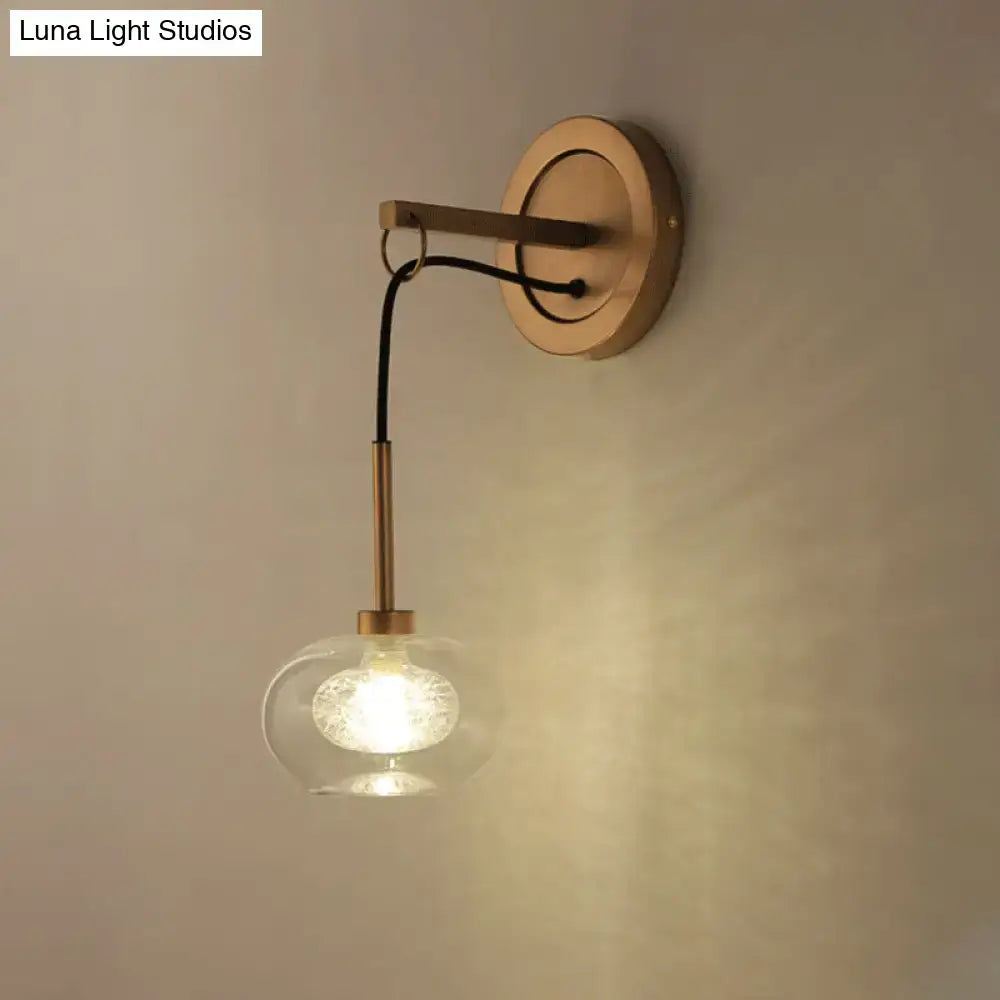 Modernist amber & white glass wall sconce bedroom drop lamp