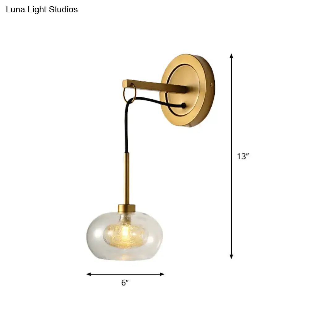 Modernist amber & white glass wall sconce bedroom drop lamp
