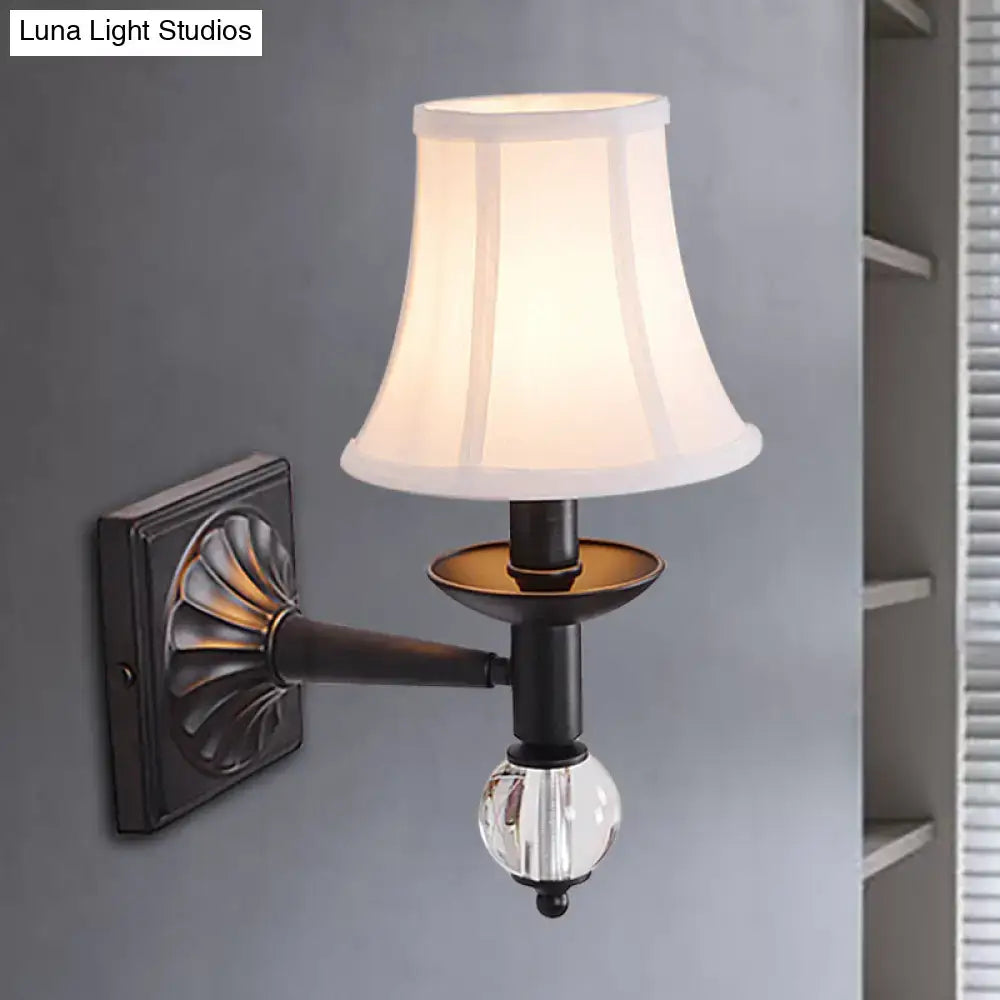 Modernist bell black and white wall light bedroom crystal sconce