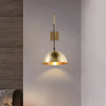 Modernist brass dome sconce bedroom wall light