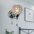 Modernist chrome and crystal wall sconce light – bedroom fixture