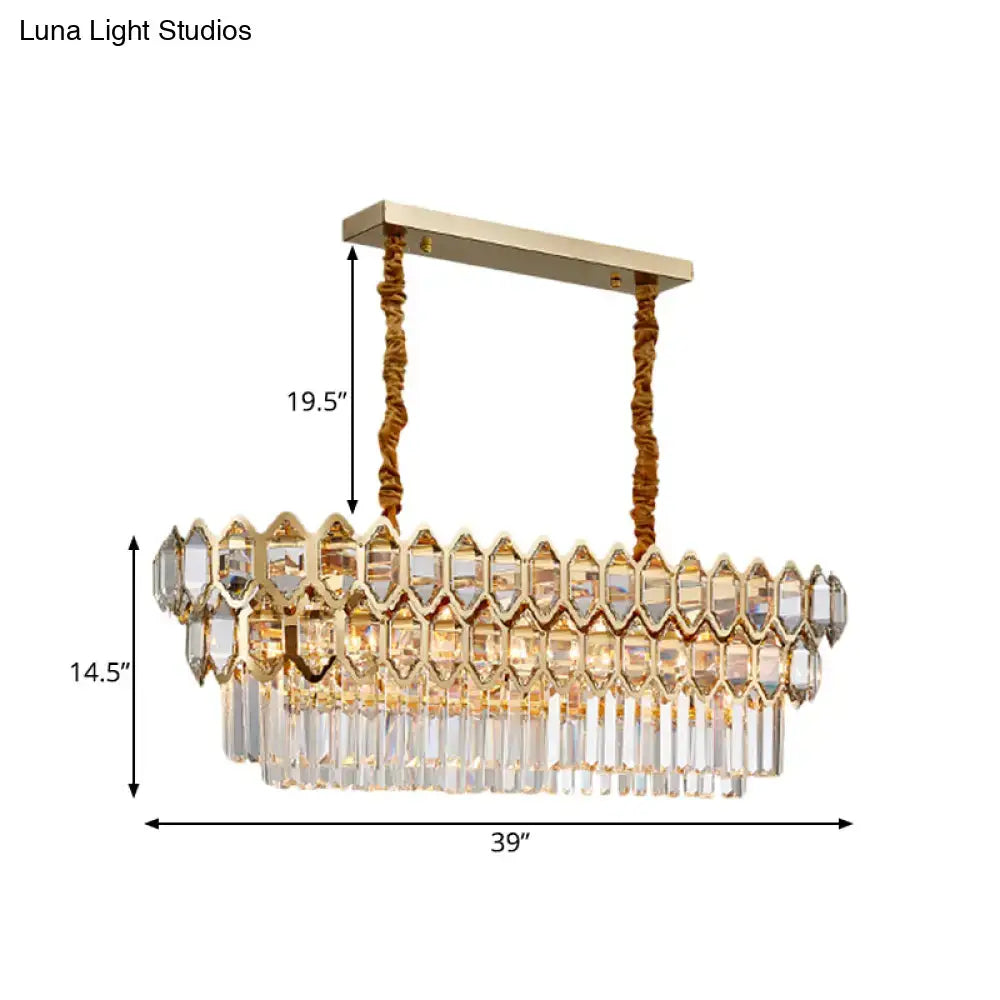 Modernist gold crystal pendant light dining room chandelier