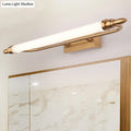Modernist gold tube metal vanity wall light bathroom fixture