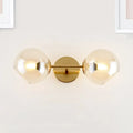 Modernist gold wall lamp with glass shade for living room