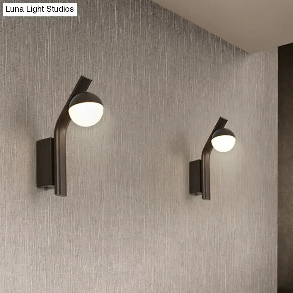 Modernist orb sconce black & white wall lamp for stairway