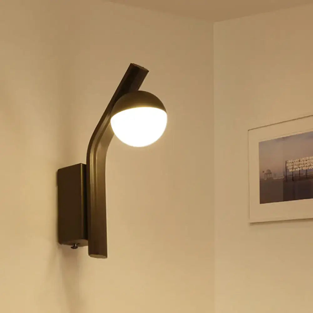 Modernist orb sconce black & white wall lamp for stairway