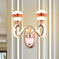 Modernist urn shape rose gold led wall sconce bedroom light