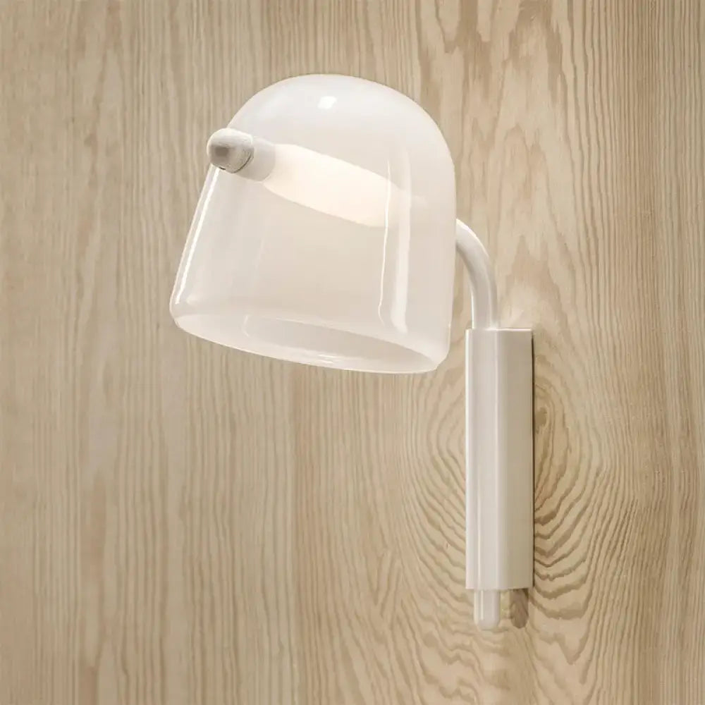 Modernist white & black glass wall lamp living room sconce