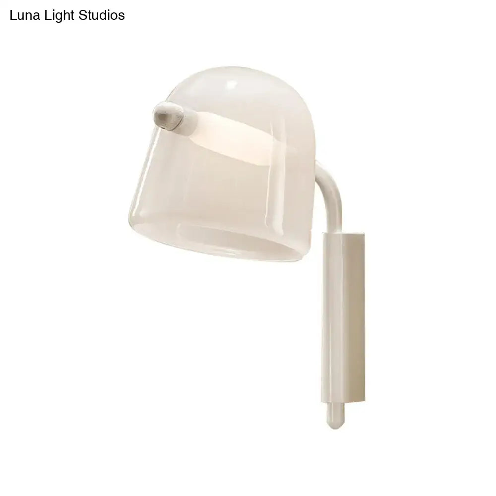 Modernist white & black glass wall lamp living room sconce