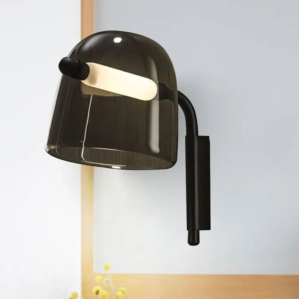 Modernist white & black glass wall lamp living room sconce