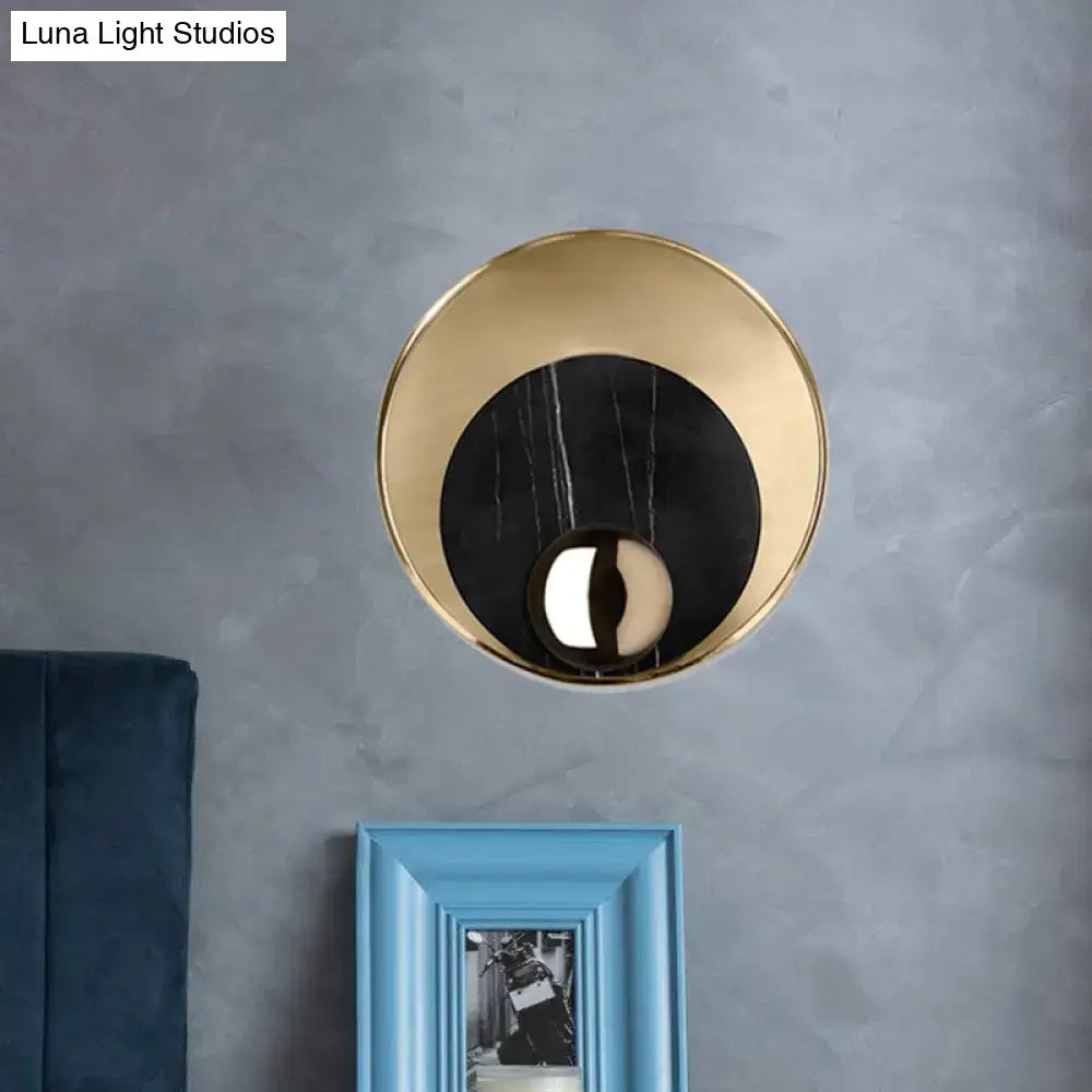 Modernist white & black led sconce lighting bedroom wall mirror