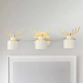 Modernist white and gold elk antler wall light sconce with cylindrical shades 220v-240v drum wall light for bathroom
