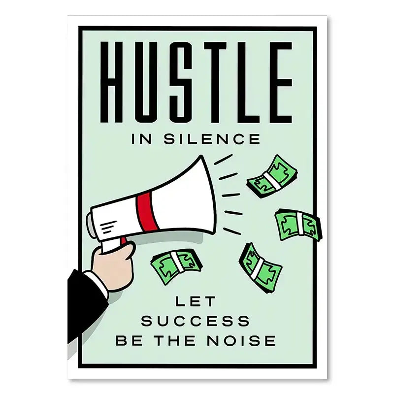 Motivational Cartoon Canvas Wall Art