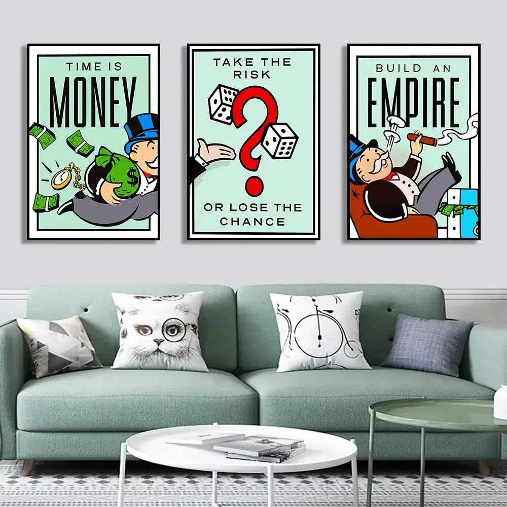 Motivational Cartoon Canvas Wall Art