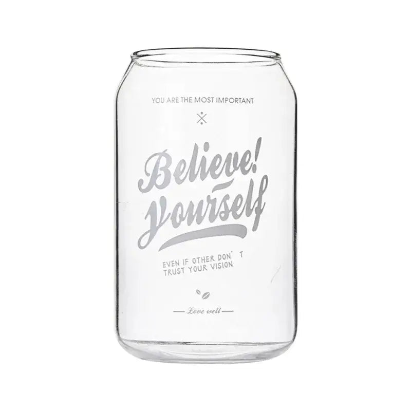 Motivational engraved can shape beer glass cup dining room drinkware