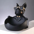 Muscular black french bulldog cool dog resin statue living room decor