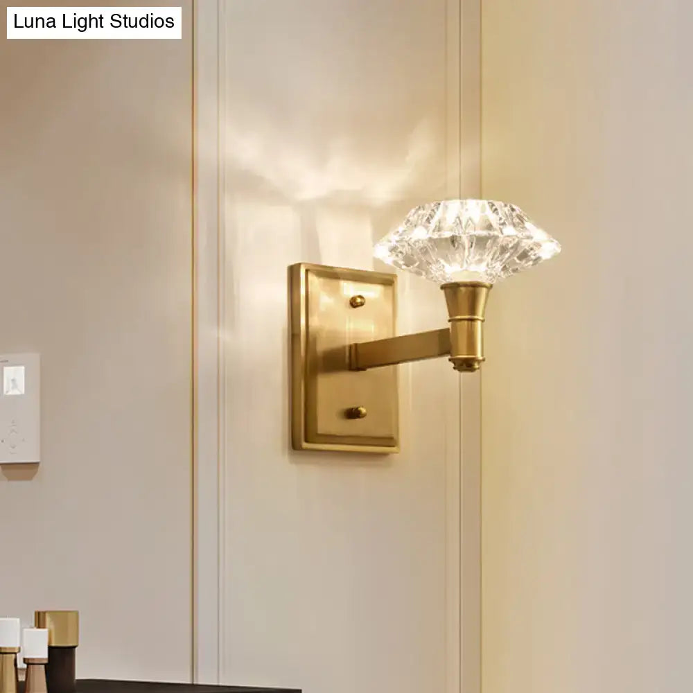 Mussel brass crystal wall mounted lamp bedroom wall sconce