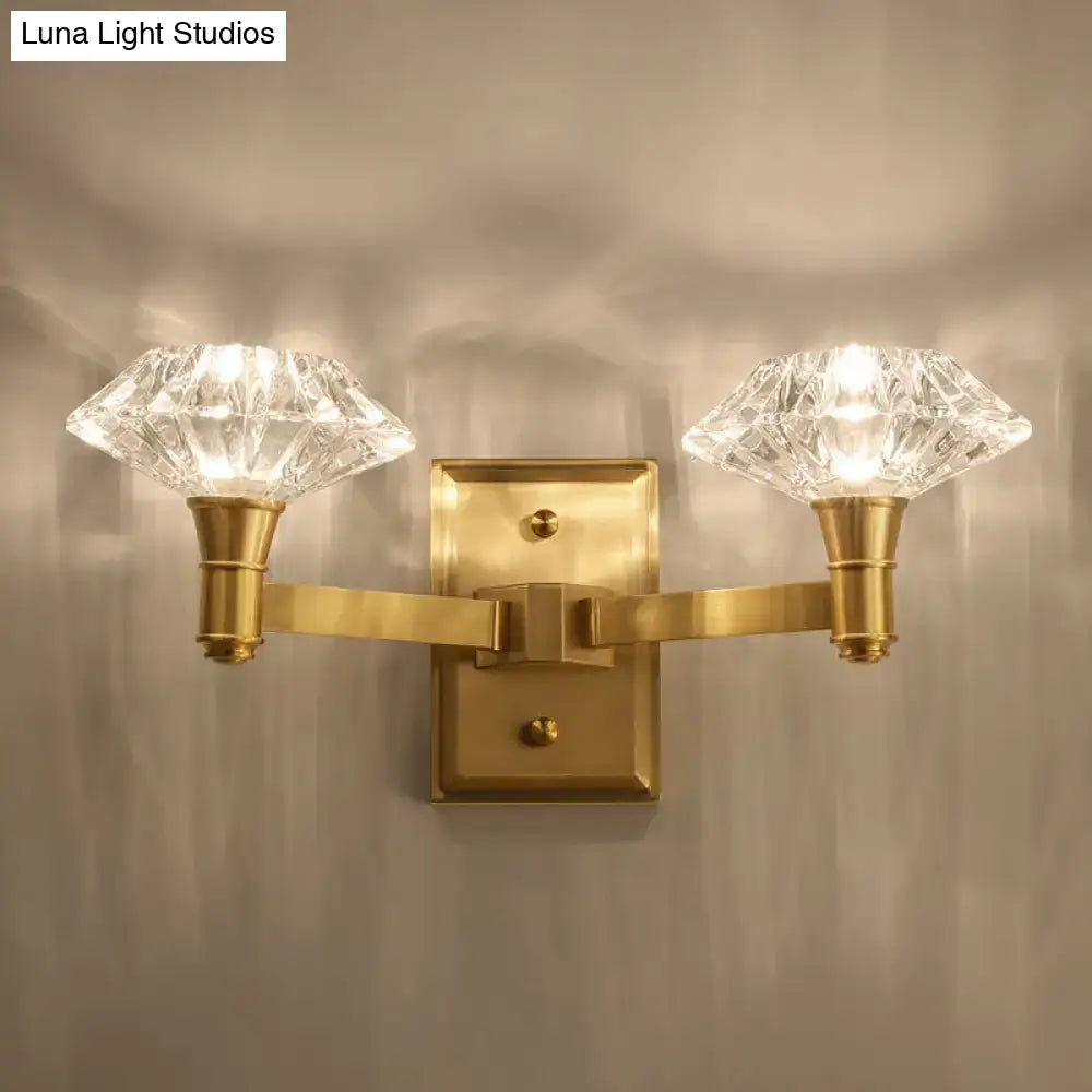 Mussel brass crystal wall mounted lamp bedroom wall sconce