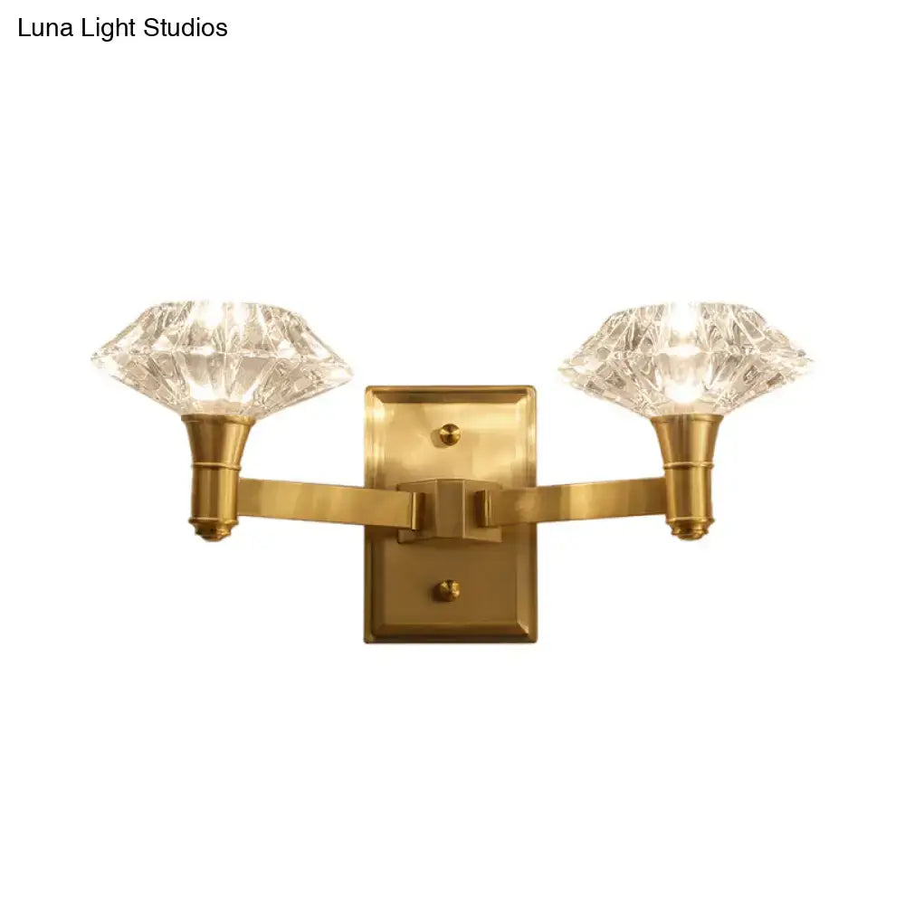 Mussel brass crystal wall mounted lamp bedroom wall sconce