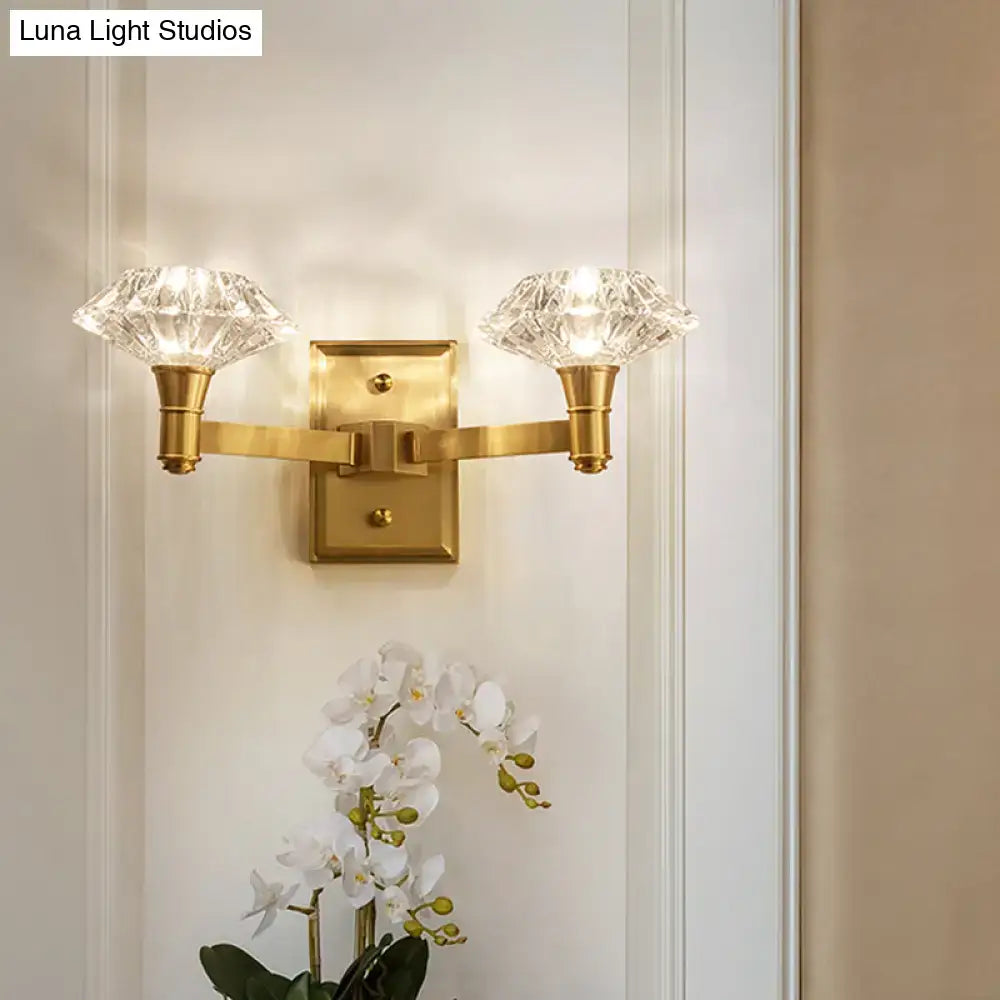 Mussel brass crystal wall mounted lamp bedroom wall sconce