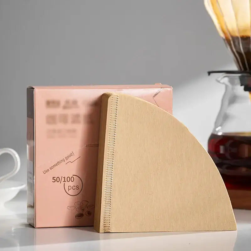 Natural brown cone coffee filter paper kitchen barista accessory