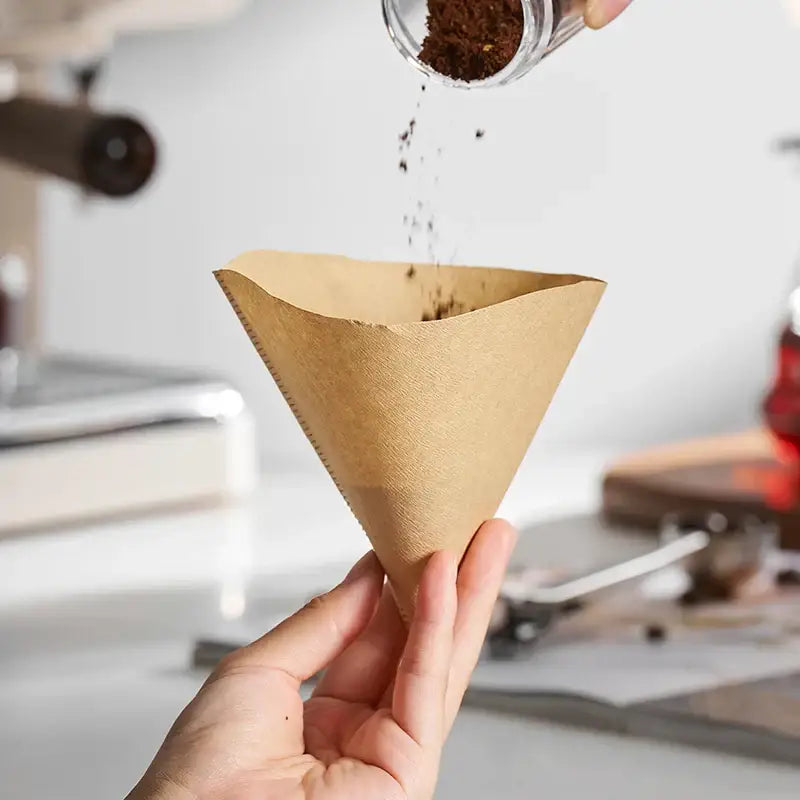 Natural brown cone coffee filter paper kitchen barista accessory