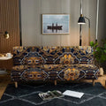 Navy blue & gold bohemian mandala futon sofa cover living room