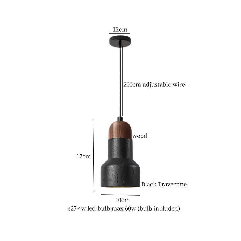 Nordic black travertine pendant light dining room warm led interior