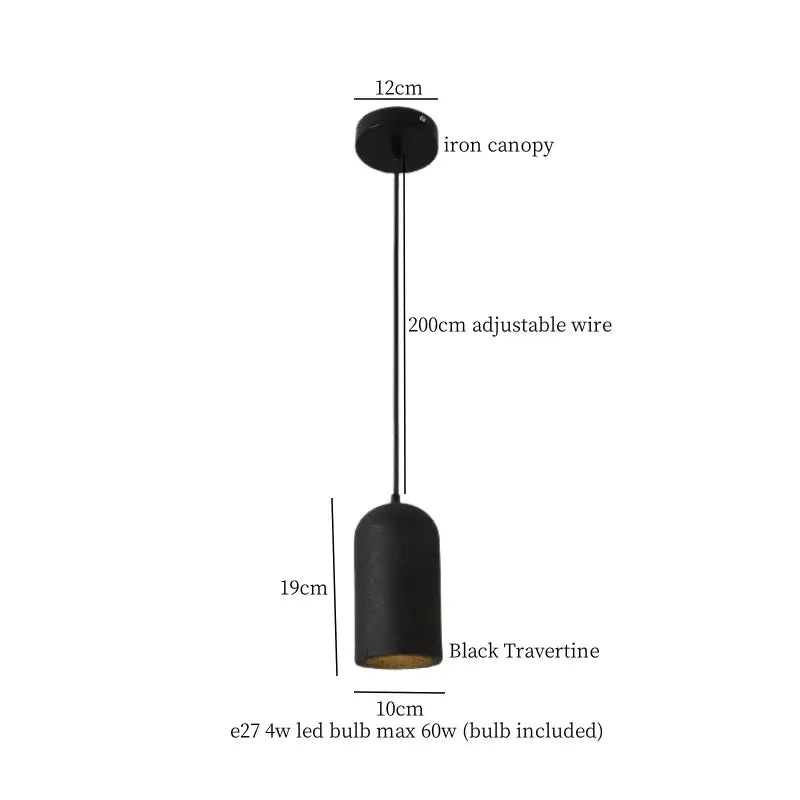 Nordic black travertine pendant light dining room warm led interior