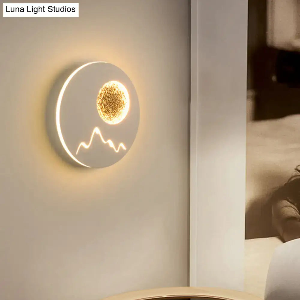Nordic black white grey mountain wall light – bedroom fixture