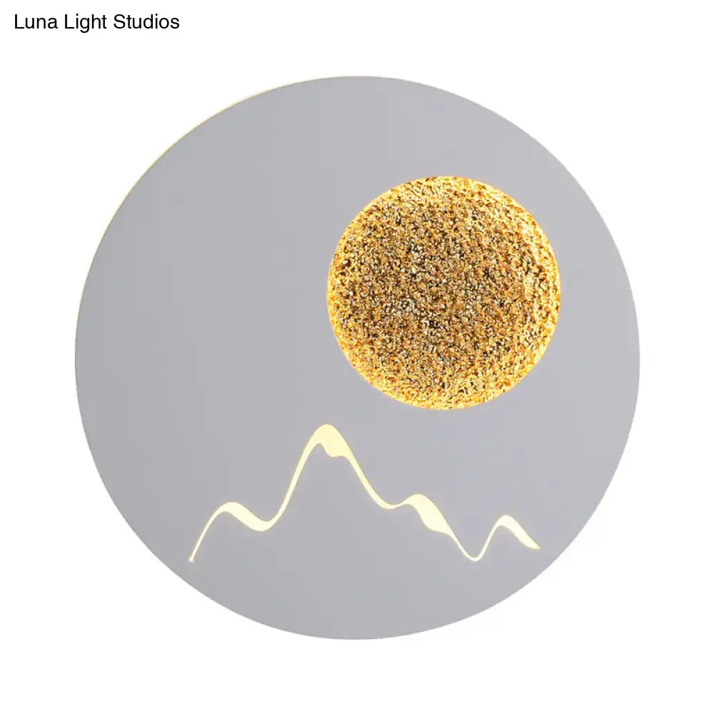 Nordic black white grey mountain wall light – bedroom fixture