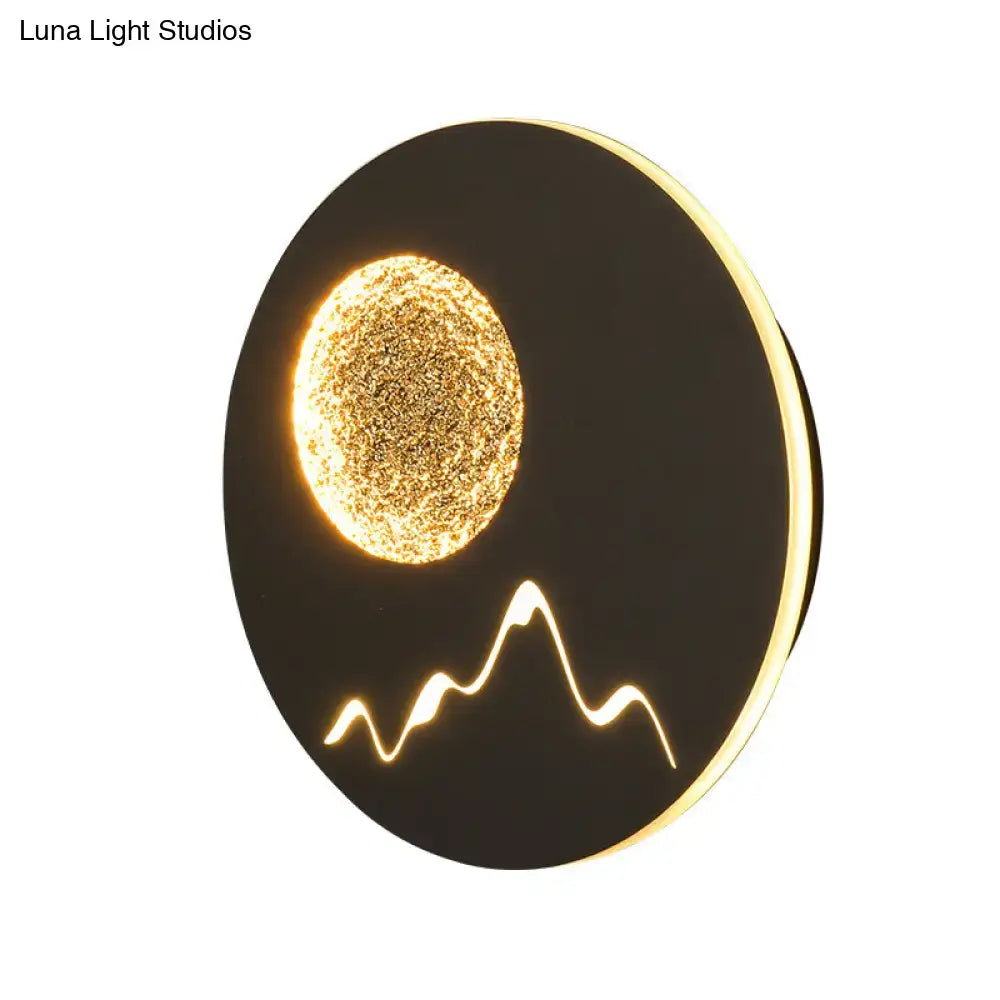 Nordic black white grey mountain wall light – bedroom fixture